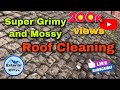 Pressure washing Satisfying video | Super grimy and mossy roof pressure washing and restoration