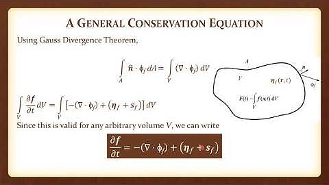 17 Derivation of Conservation Equations