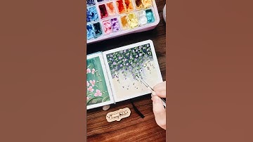 Hướng dẫn vẽ hoa thanh xuyến với màu gouache #gouachetutorial