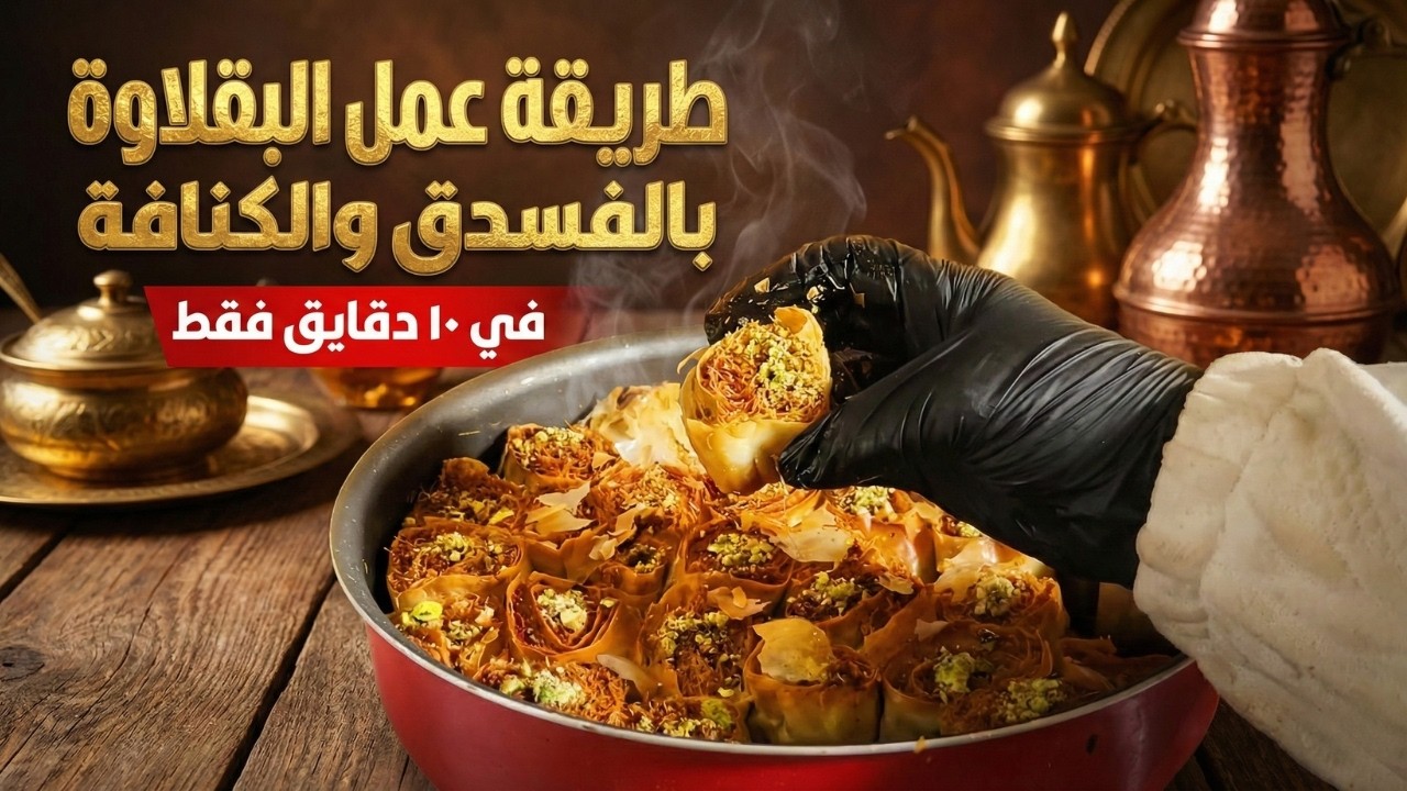 طريقة عمل البقلاوة بالفسدق والكنافة ❤️ حلويات رمضان 2026 في عشر دقايق بس 😍 سر بقلاوة المحلات 🥯