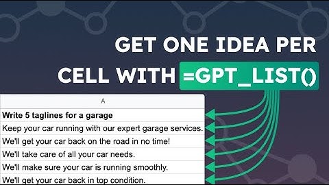 Create lists of data in Sheets with ChatGPT
