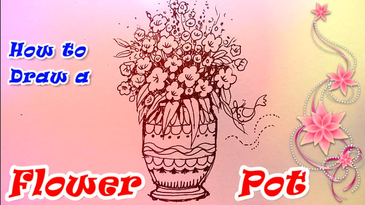 How to draw a flower pot|| Flower pot|| - YouTube