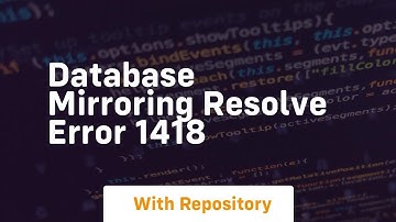 Database mirroring resolve error 1418
