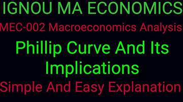 #IGNOU MA ECONOMICS#MEC-002 Macroeconomics Analysis#Phillip Curve And Its Implications#.