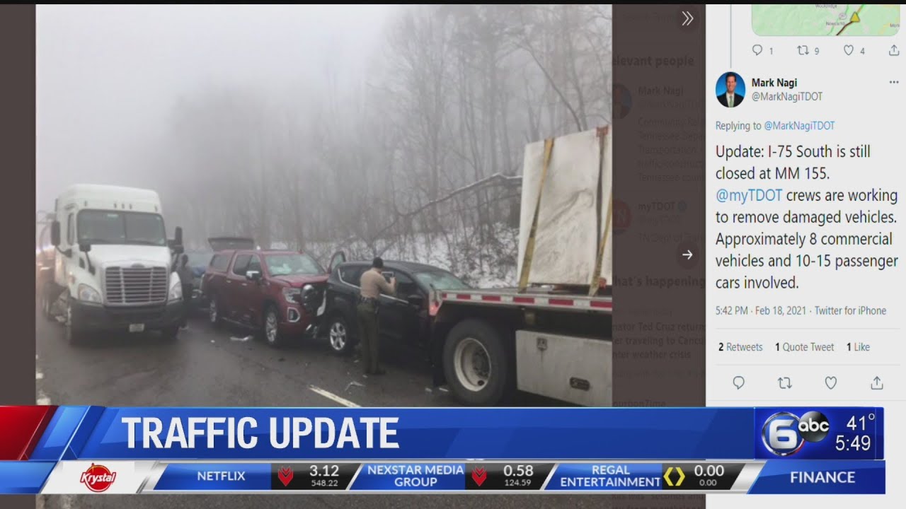 TRAFFIC UPDATE Multivehicle crash shuts down I75 South near Jellico