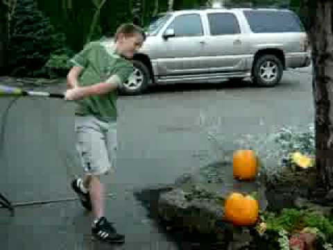 pumpkin vs. baseball bat!
