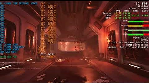 doom 2016 i7 13700k Intel UHD 770 igpu ddr4 720P opengl