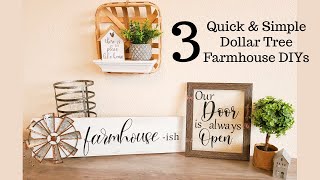 3 Super Simple & Quick Dollar Tree DIYs | Decor on a Budget | Farmhouse