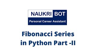 Fibonacci Series in Python Part 2