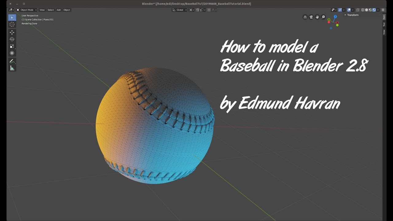How To Model A Baseball in Blender 2.8 Edmund Havran YouTube