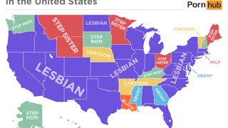 United States of Pornhub The Map of Search Topics - Not Quite News