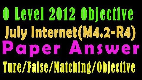 O Level Doeacc/Nielit  2012 July Solve Question  INTERNET  (M2-R4)Paper In English (Objection Type)