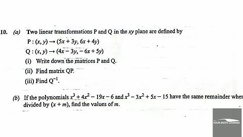 WASSCE 2024 NovDec Further Mathematics Paper 2 Question 10