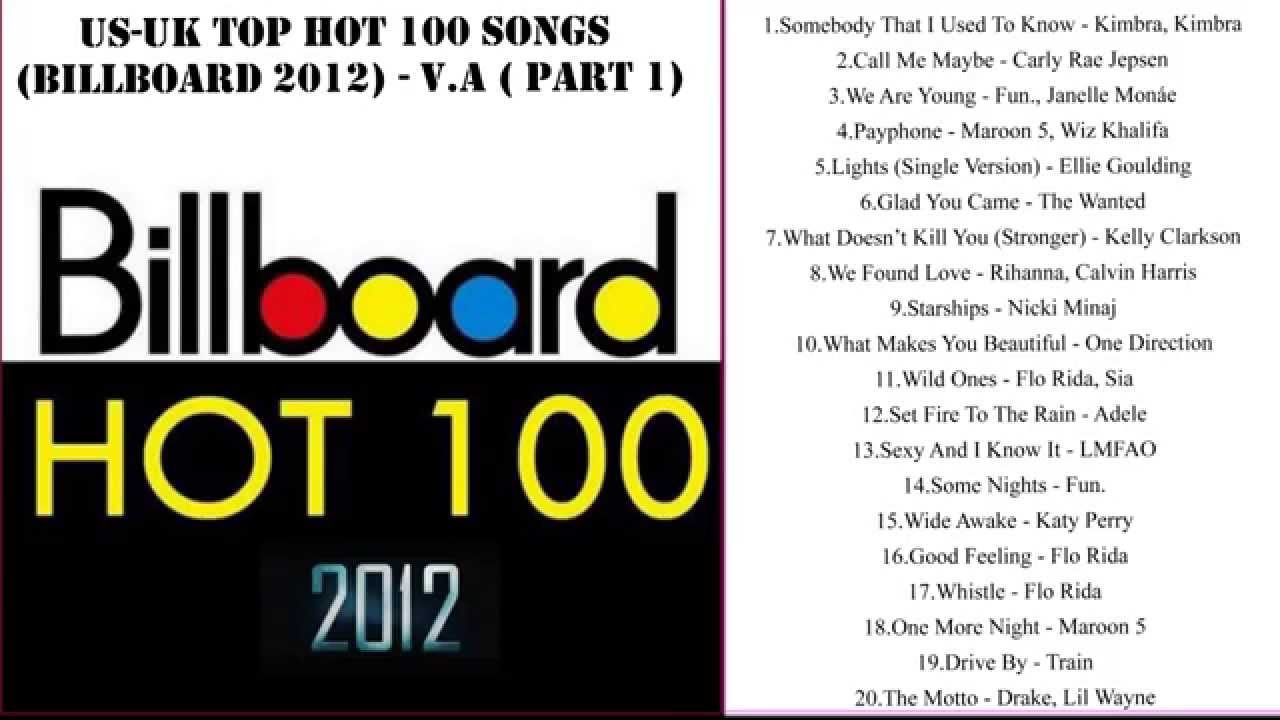 US UK Top Hot 100 Songs Billboard 2012 V A Part 1 YouTube