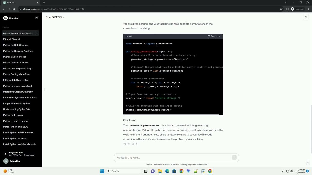 itertools permutations in python hackerrank solution - YouTube