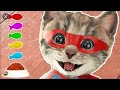 Little Kitten - Adventures Take care of your pet kitty! Kids Colors Animation Cartoon Game #154