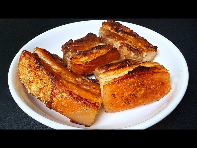 【美食烹饪秀】，水煎五花肉｜外酥內里爆汁！肥而不膩，原汁原味吃太過癮了.