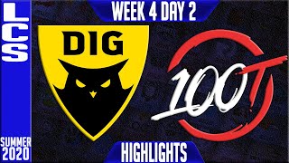DIG vs 100 Highlights | LCS Summer 2020 W4D2 | Dignitas vs 100 Thieves