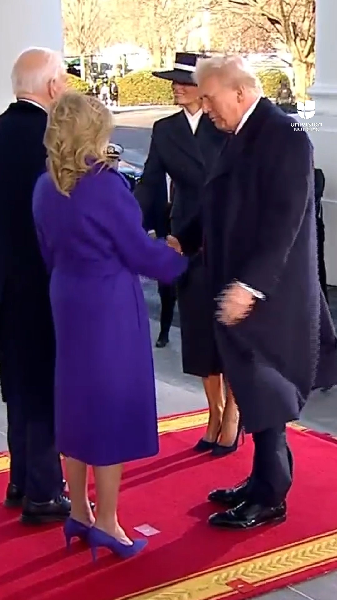 Joe Biden le da la bienvenida al presidente entrante Donald Trump en la Casa Blanca