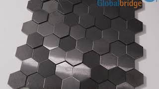 Global Bridge hexagon mosaic metal wall tile--SSB42H series