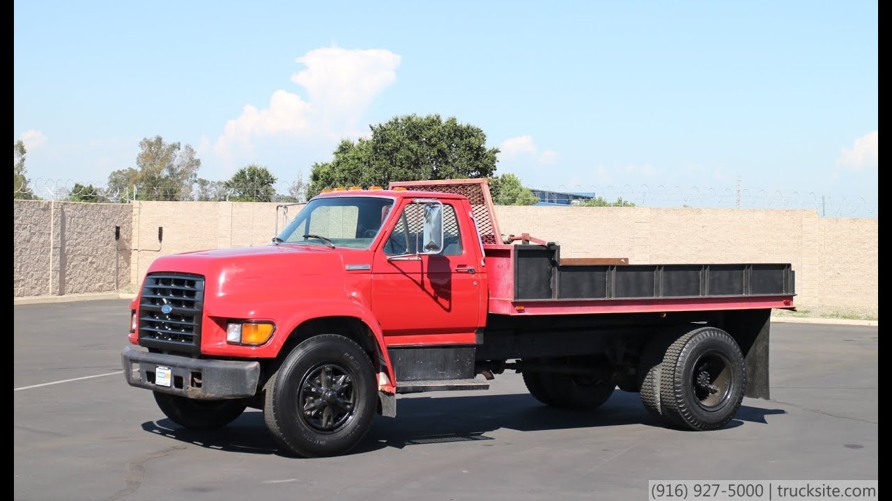 1997 Ford F700 12' Flatbed Dump Truck for sale - YouTube