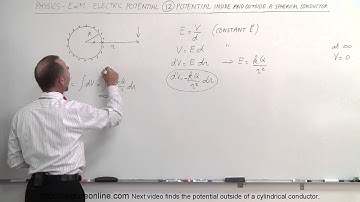 Physics 38   Electrical Potential (12 of 22) Potential In-, On, & Outside a Spherical Conductor