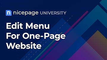 Nicepage University: Edit Menu For One-Page Website