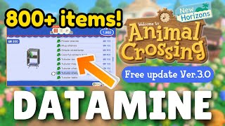 FULL DATAMINE Animal Crossing 3.0 Update | 800+ Items + Changes!!
