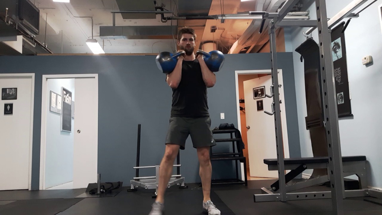Double Kettlebell Front Squat - YouTube