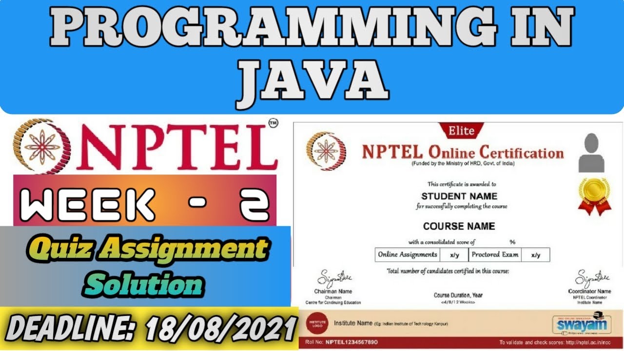 NPTEL Programming in Java Week 2 Programming Assignment Solutions || July 2021 || Swayam