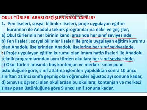 LİSELER ARASI NAKİL
