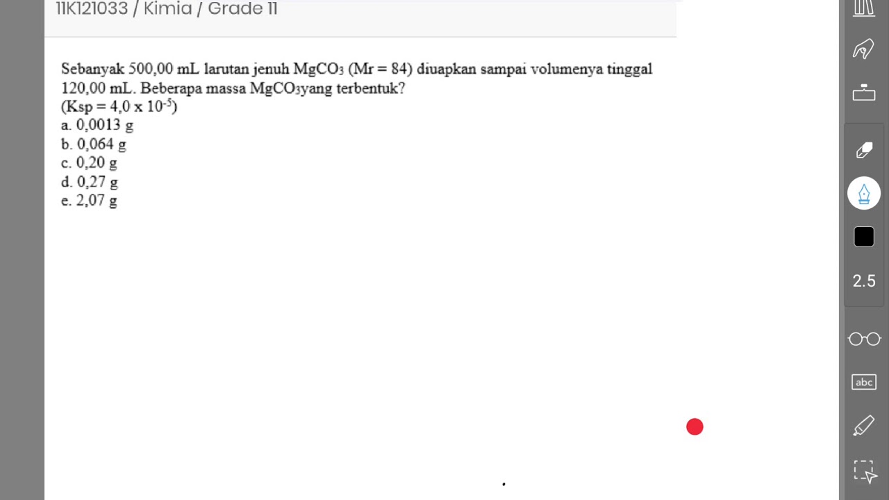 Soal Akm Kimia Kelas 11 - Contoh Soal Pelajaran