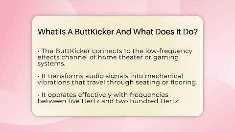 What Is A ButtKicker And What Does It Do? - NextGen Viewing and Audio