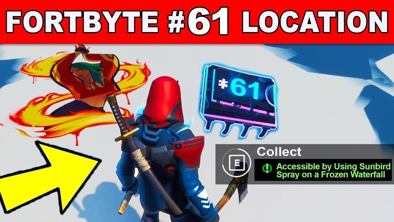 Fortnite Fortbyte #61 Location - Accessible by using Sunbird Spray on a Frozen Waterfall
