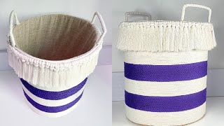 Basket Making at Home | Easy Rope Basket DIY #craft