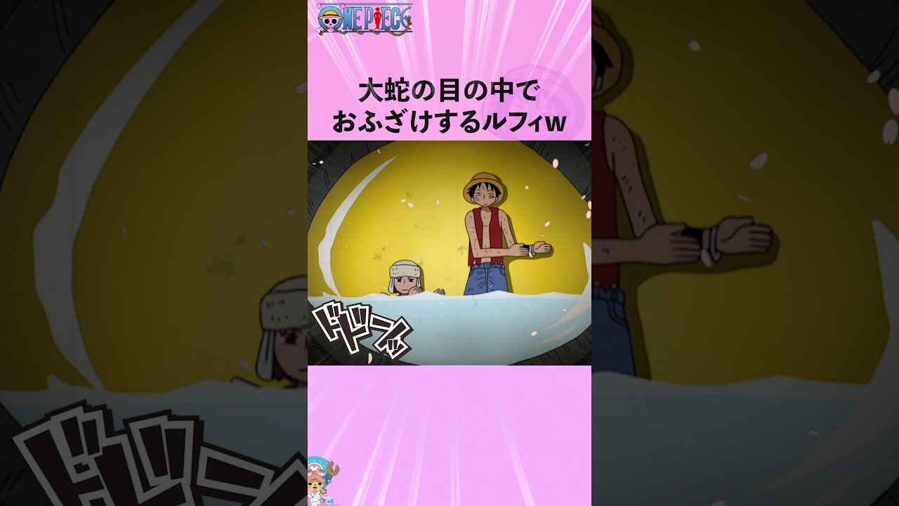大蛇の目の中でおふざけするルフィw #onepiece #ワンピース #アニメ #雑学