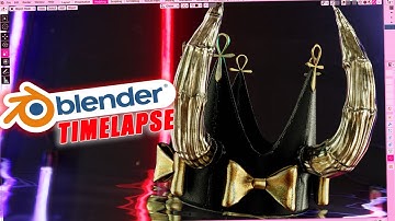 BLENDER 2.91 TIMELAPSE - CREATING A CROWN! - Modeling & Texturing