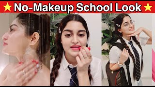 No-makeup SCHOOL Look in 5mns CHALLENGE!!! 😱😍 #shorts #youtubeshorts screenshot 4