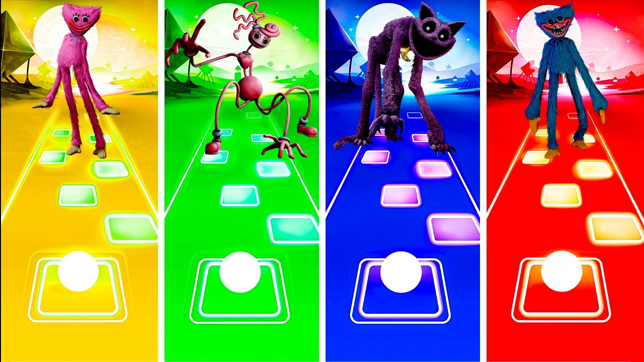 Kissy Missy vs Mommy Long Legs vs CatNap vs  Huggy Wuggy - Tiles Hop Poppy Play Time 5