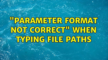 "Parameter Format Not Correct" when typing file paths