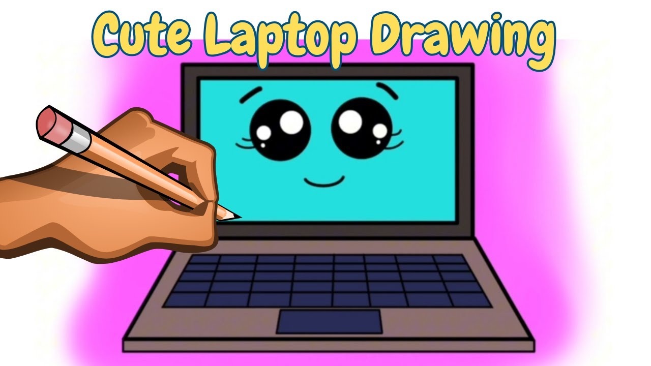 Cute Laptop Drawing how to draw a cute computer how to draw a cute