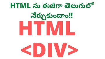 #8 DIV Tag in HTML Telugu | HTML DIV Tag  in Telugu| HTML Tutorial in Telugu |Div Tag in HTML Telugu