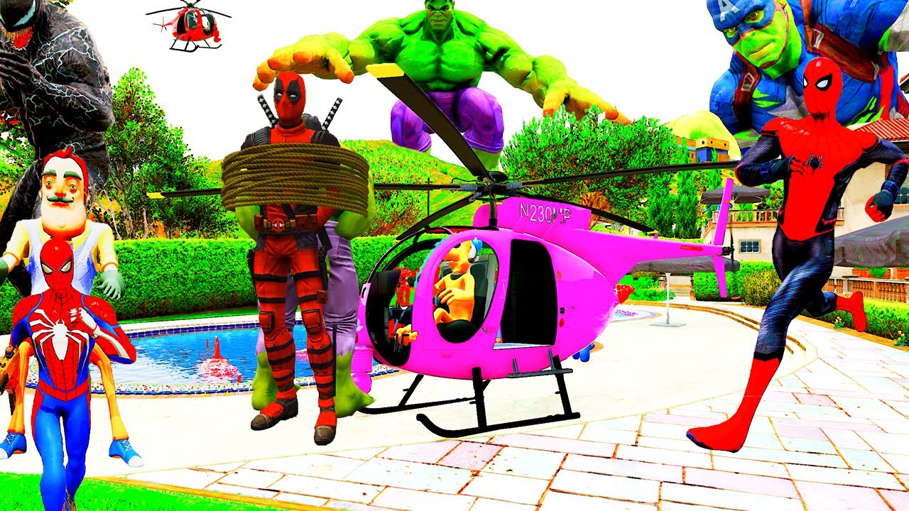 Người Nhện Chạy Xe Ô Tô Cứu Hỏa, Xe Cảnh Sát Giải Cứu Siêu Nhân Nhện! Spiderman Police Car Superhero