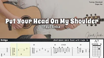 Put Your Head On My Shoulder - Paul Anka | Fingerstyle Guitar | TAB + Chords + Lyrics