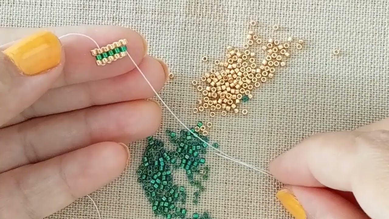 Odd Count Peyote Stitch tecnique with miyuki delica beads #tutorial #jewelry #diy #beadwork #beads