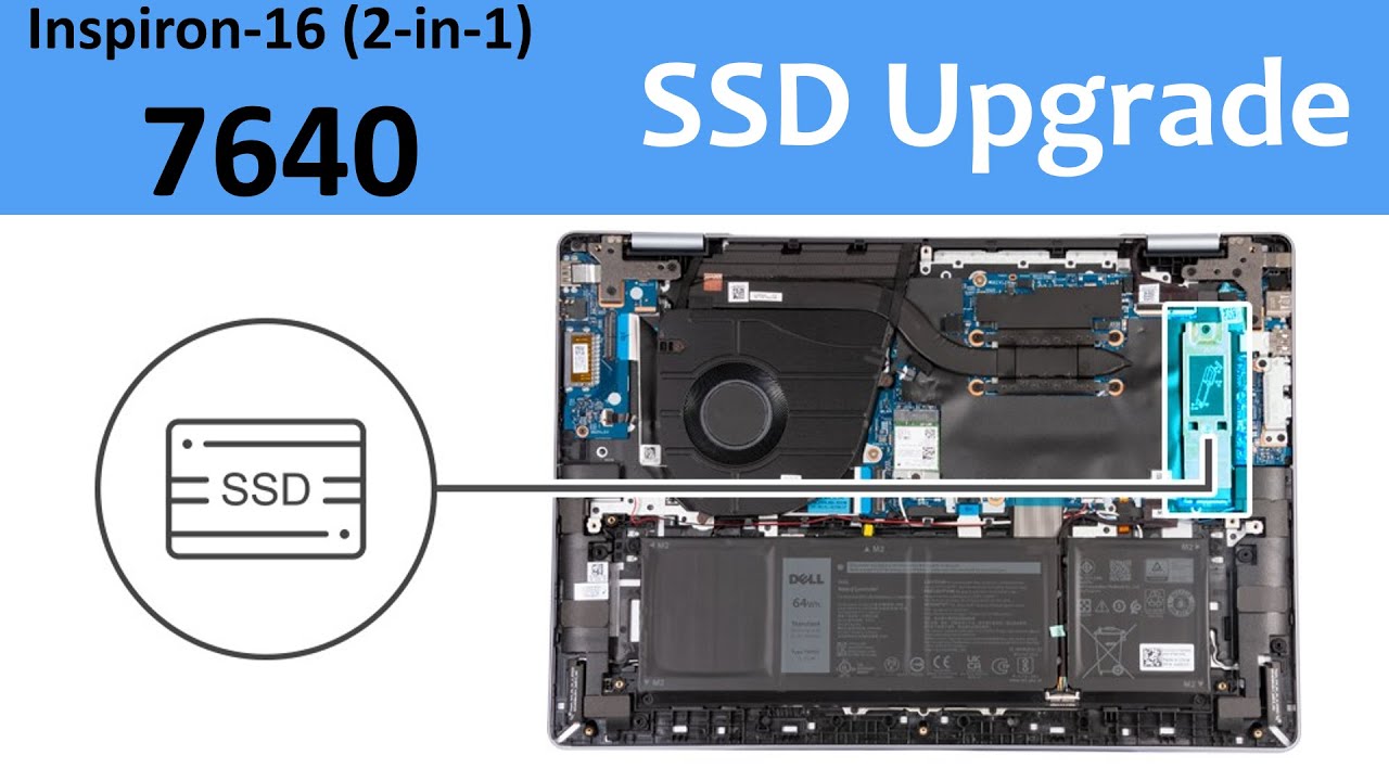 高速SSD換装！最新Win11導入済！DELL inspiron Dell Inspiron-16 7640 2-in-1 SSD Upgrade Guide | Step-by-Step