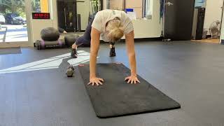 High Plank Dumbbell Drag
