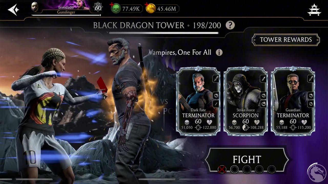 Fatal Black Dragon Tower Battle 198 | MK Mobile