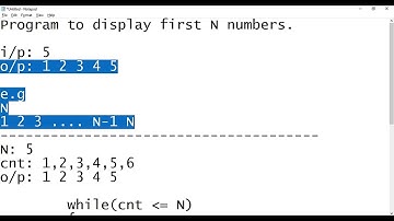Display first N natural Numbers