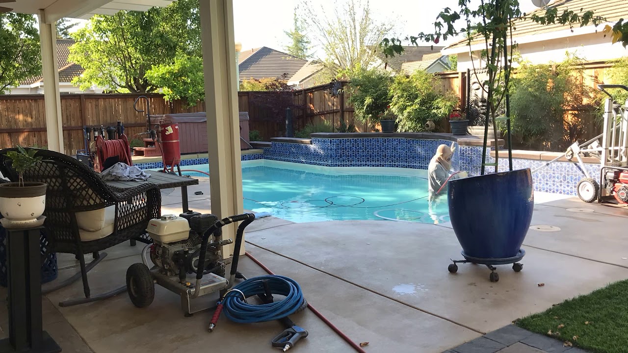 Pool Tile Cleaning in Elk Grove, CA. YouTube